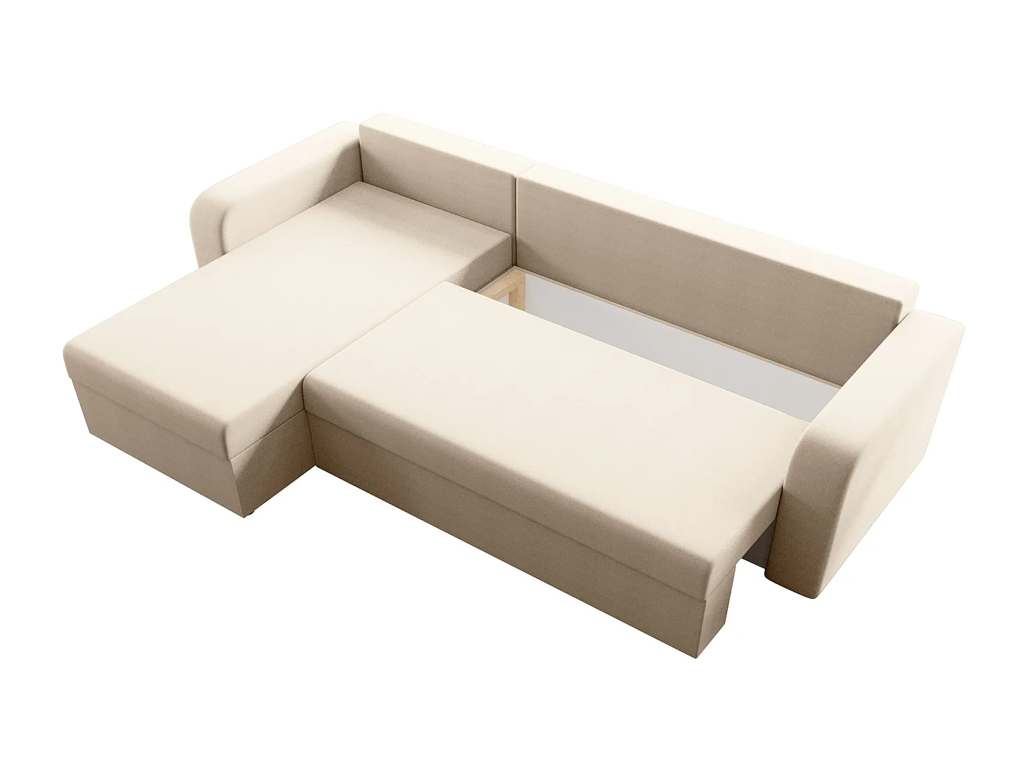 Canapé d'angle convertible et réversible en tissu beige ONABIA