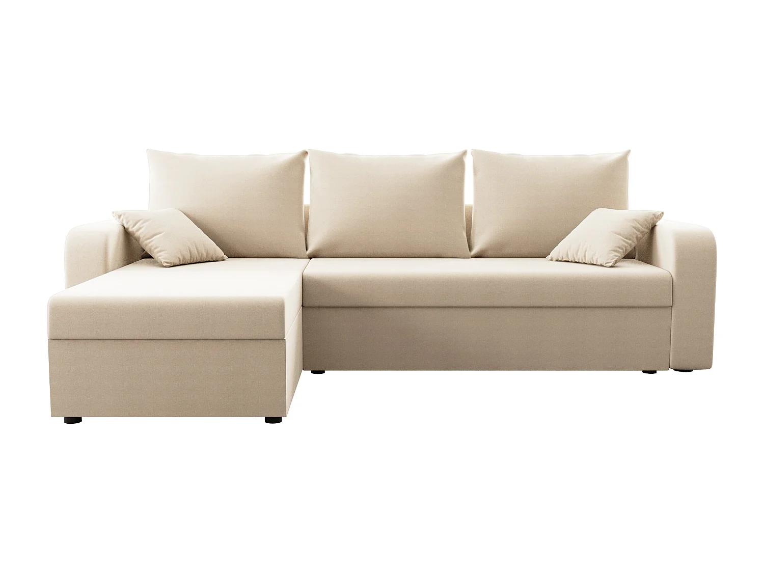 Canapé d'angle convertible et réversible en tissu beige ONABIA