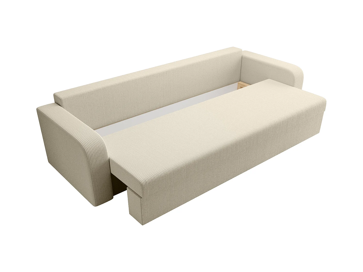 Canapé 3 places convertible en velours côtelé beige ONABIA