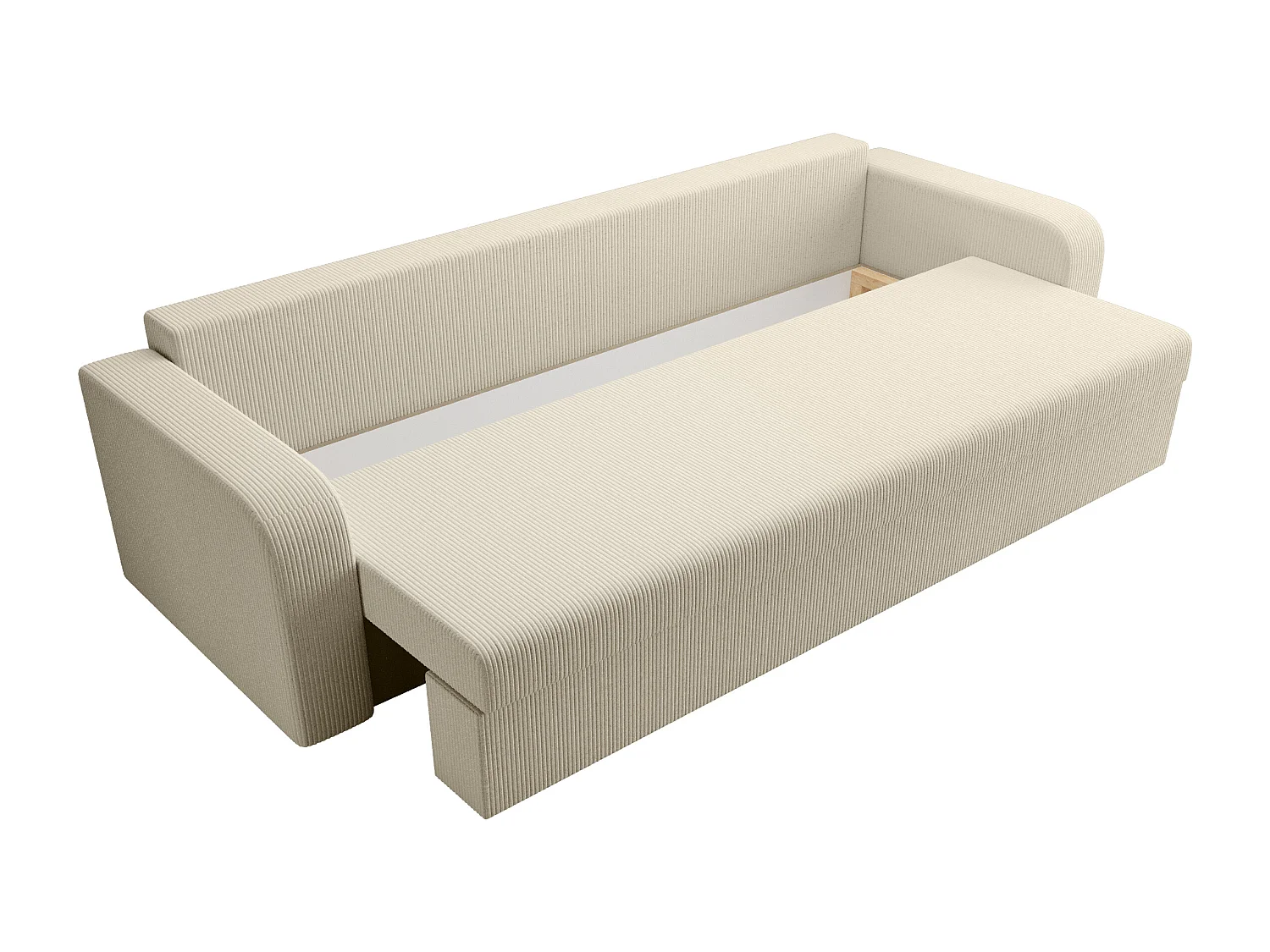 Canapé 3 places convertible en velours côtelé beige ONABIA