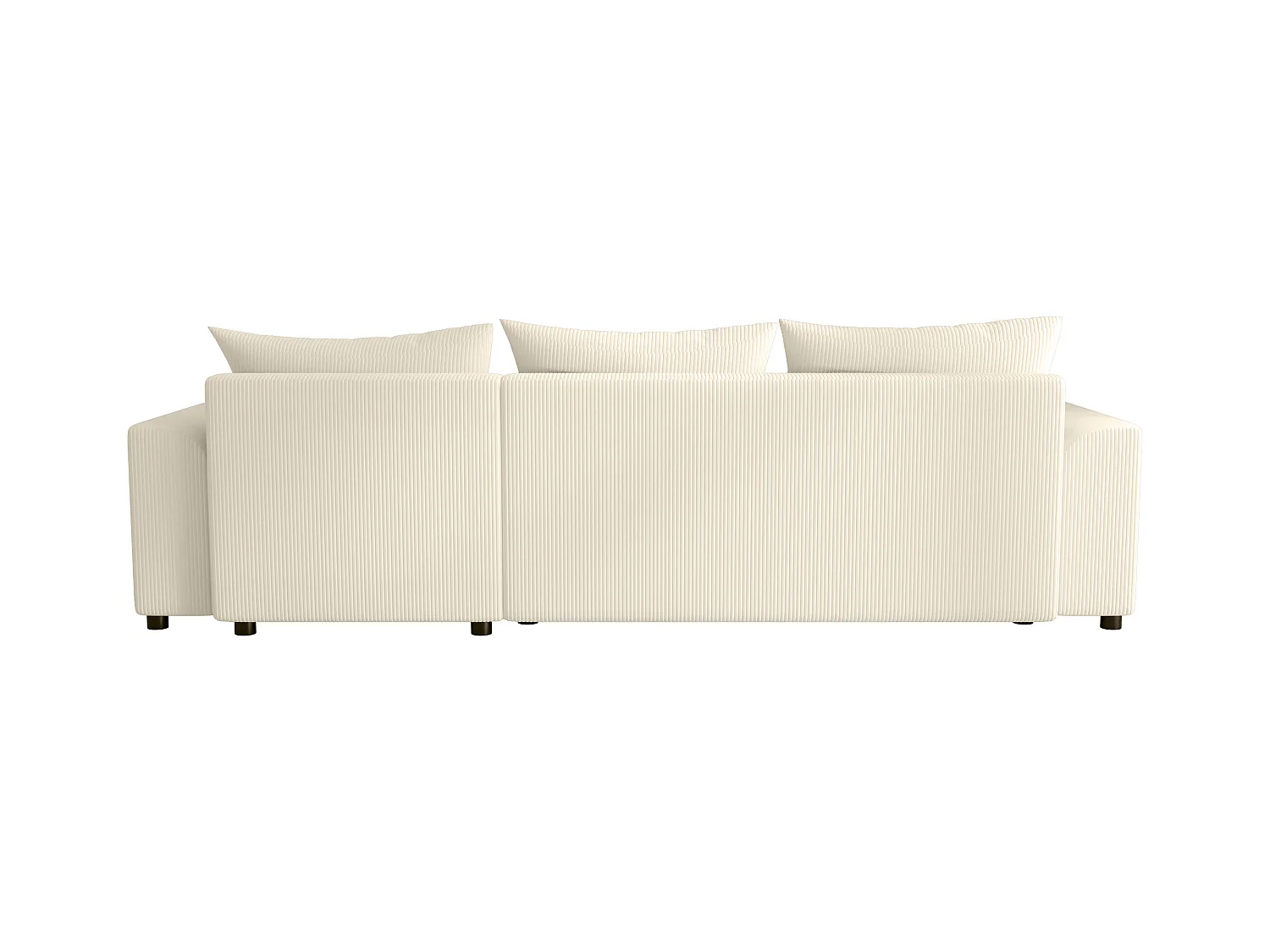 Canapé d'angle convertible et réversible en velours côtelé beige NESSARO