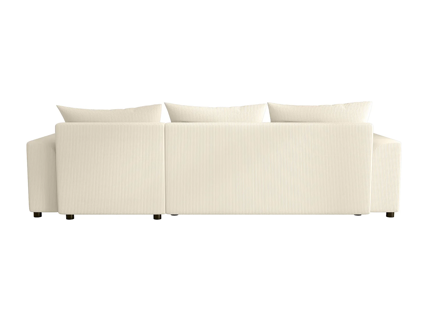 Canapé d'angle convertible et réversible en velours côtelé beige NESSARO
