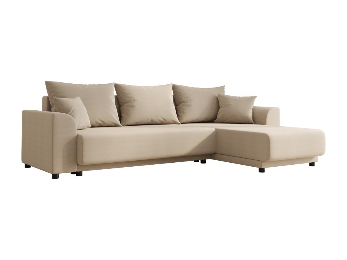 Ecksofa mit Schlaffunktion - Ecke wechselbar - Stoff - Beige - NESSARO günstig online kaufen