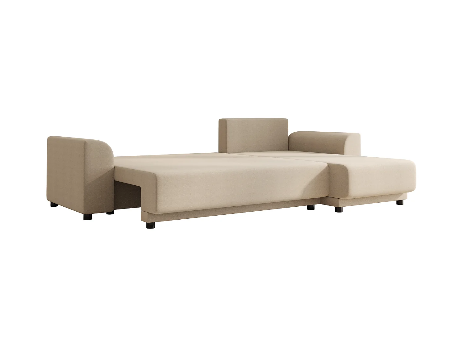 Ecksofa mit Schlaffunktion - Ecke wechselbar - Stoff - Beige - NESSARO