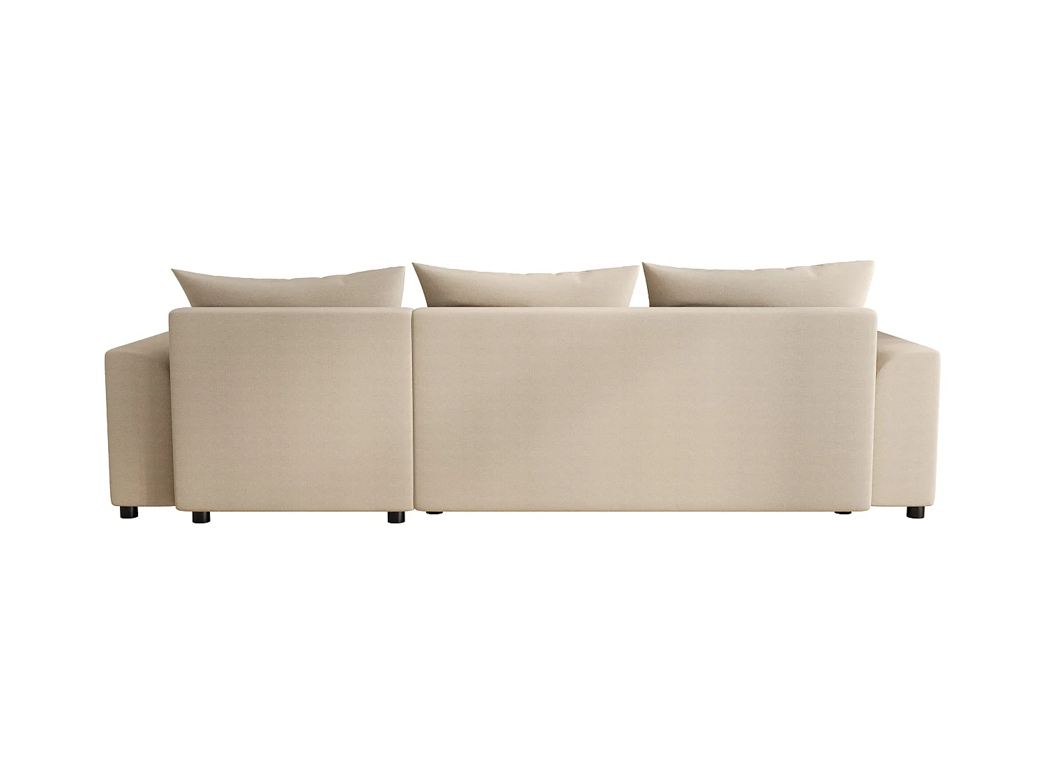 Ecksofa mit Schlaffunktion - Ecke wechselbar - Stoff - Beige - NESSARO