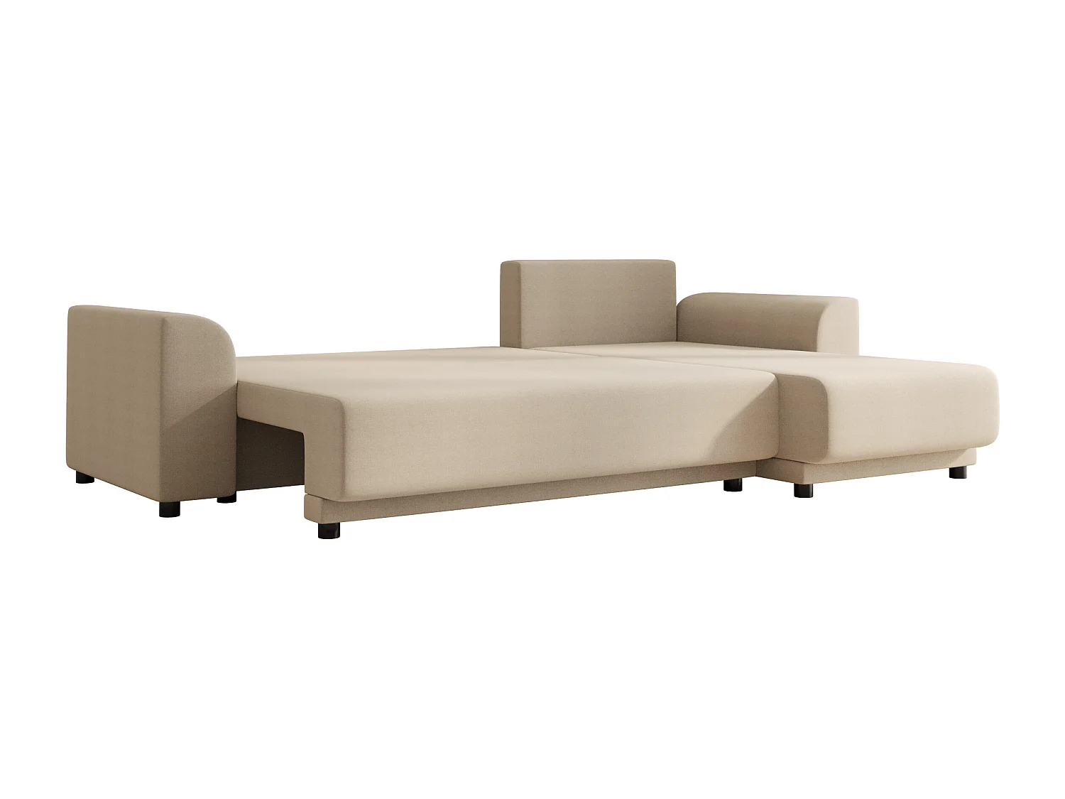 Canapé d'angle convertible et réversible en tissu beige NESSARO