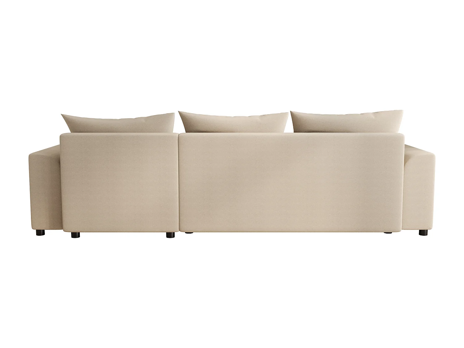 Canapé d'angle convertible et réversible en tissu beige NESSARO