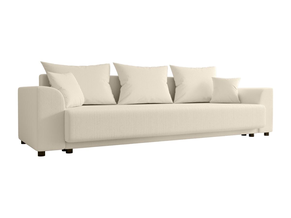 Sofa 3-Sitzer mit Schlaffunktion - Cord - Beige - NESSARO günstig online kaufen