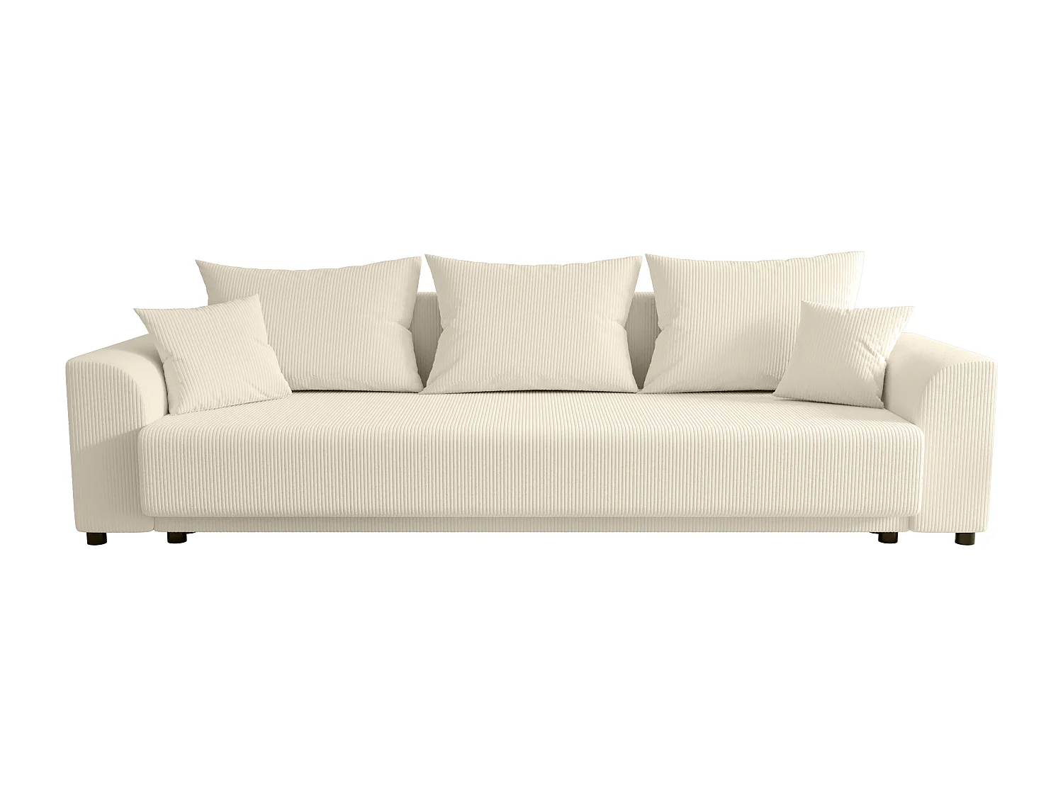 Sofa 3-Sitzer mit Schlaffunktion - Cord - Beige - NESSARO