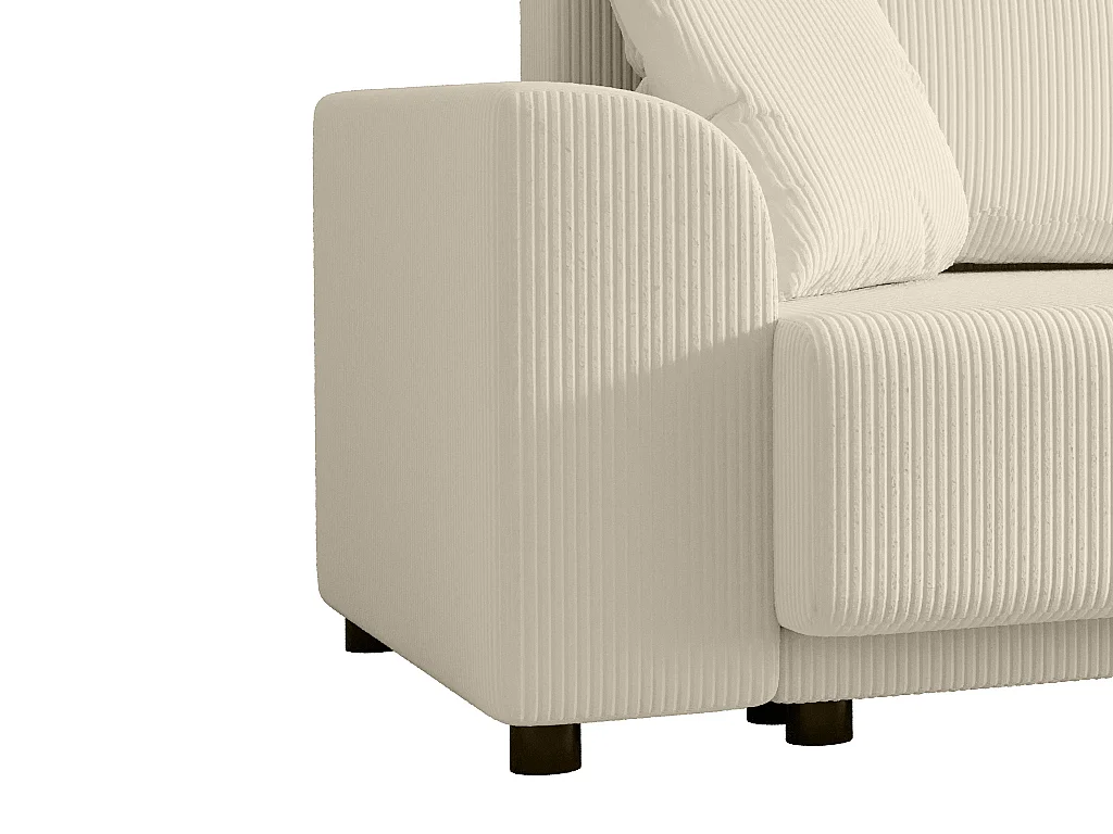 Sofa 3-Sitzer mit Schlaffunktion - Cord - Beige - NESSARO