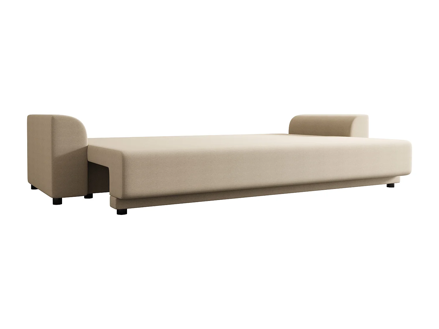 Canapé 3 places convertible en tissu beige NESSARO
