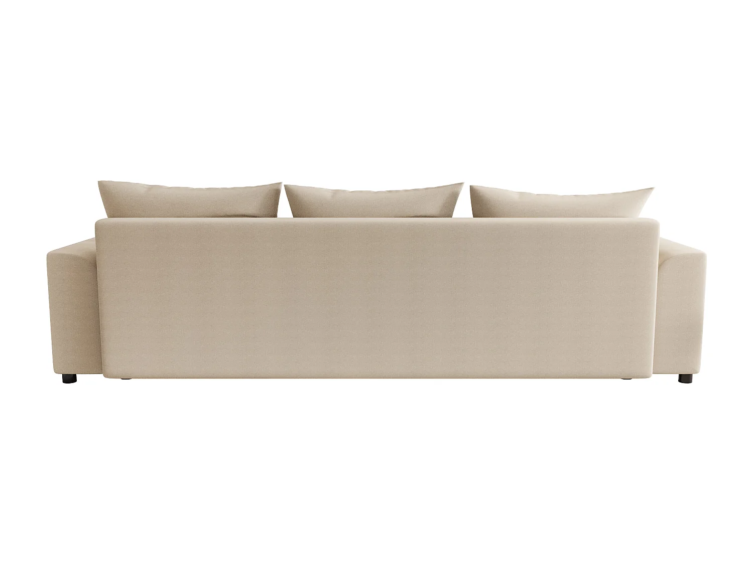 Canapé 3 places convertible en tissu beige NESSARO