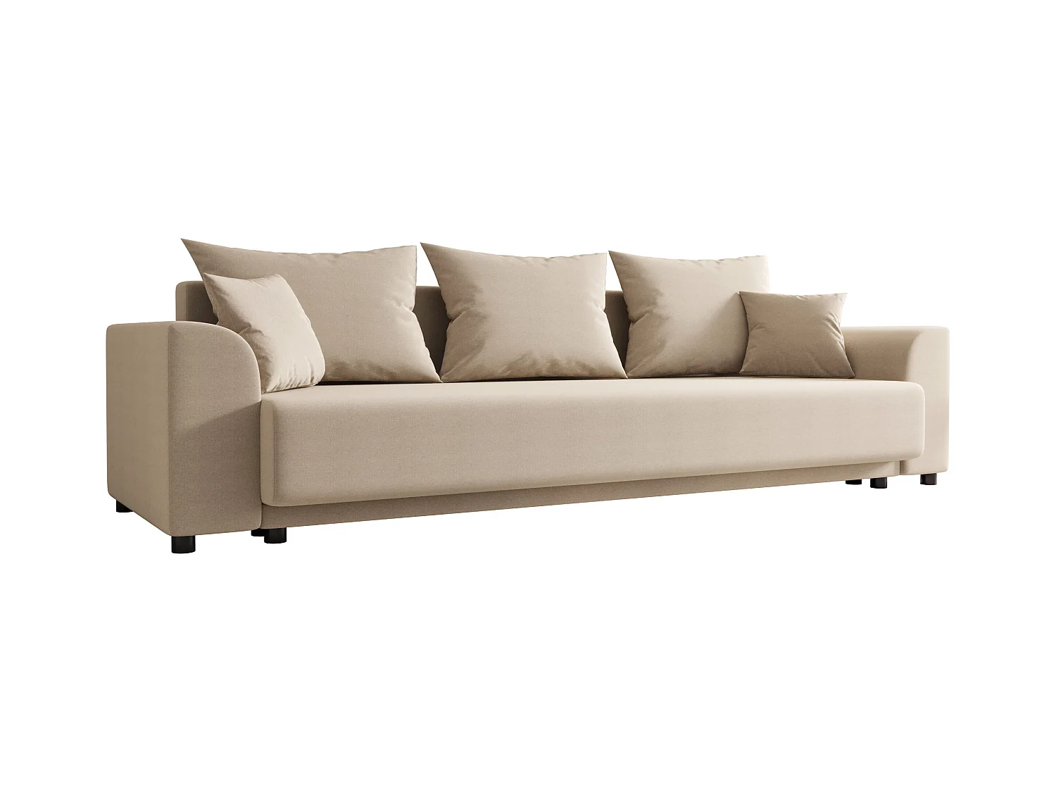 Divano letto 3 posti in Tessuto Beige - NESSARO