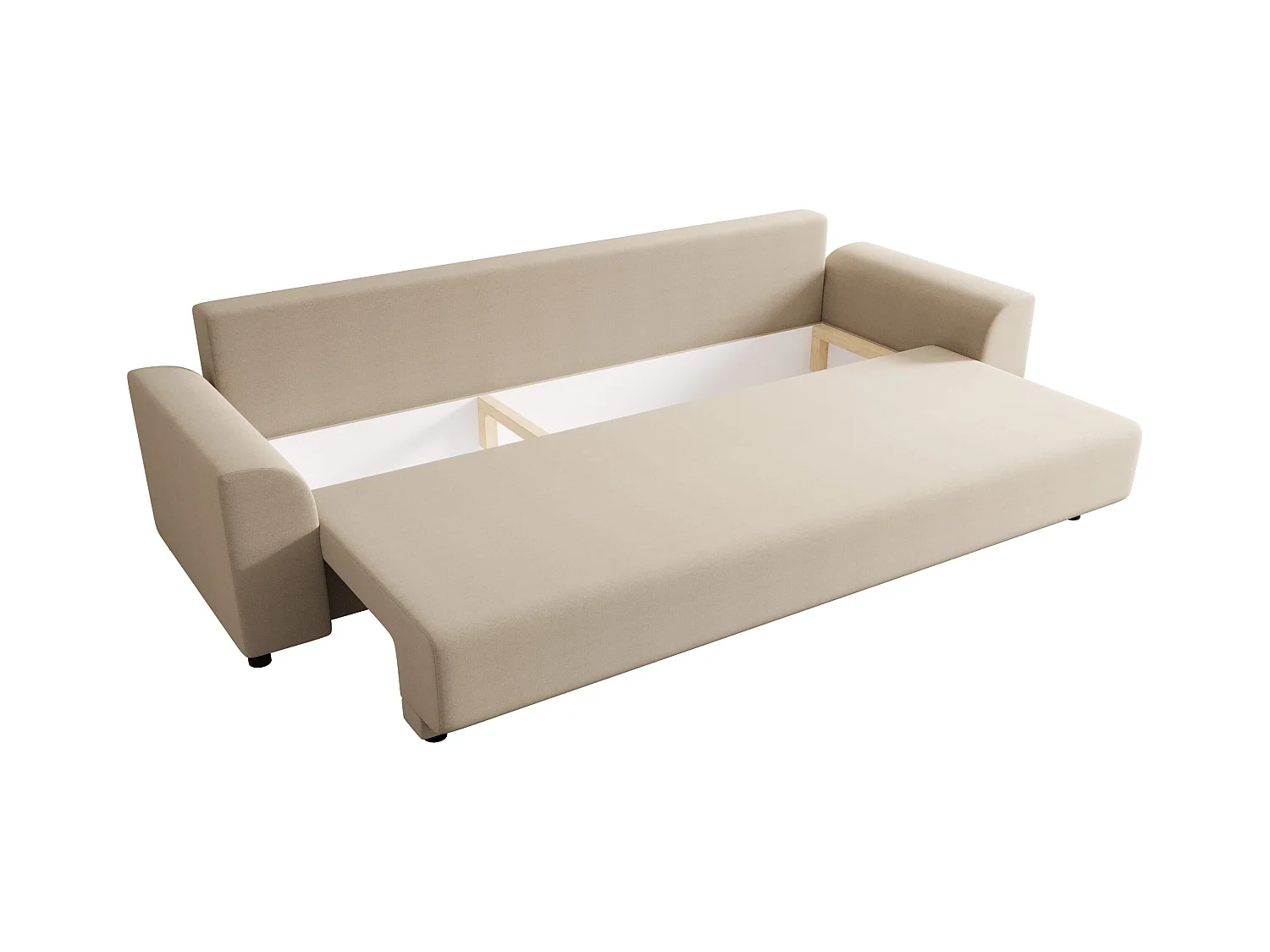 Divano letto 3 posti in Tessuto Beige - NESSARO