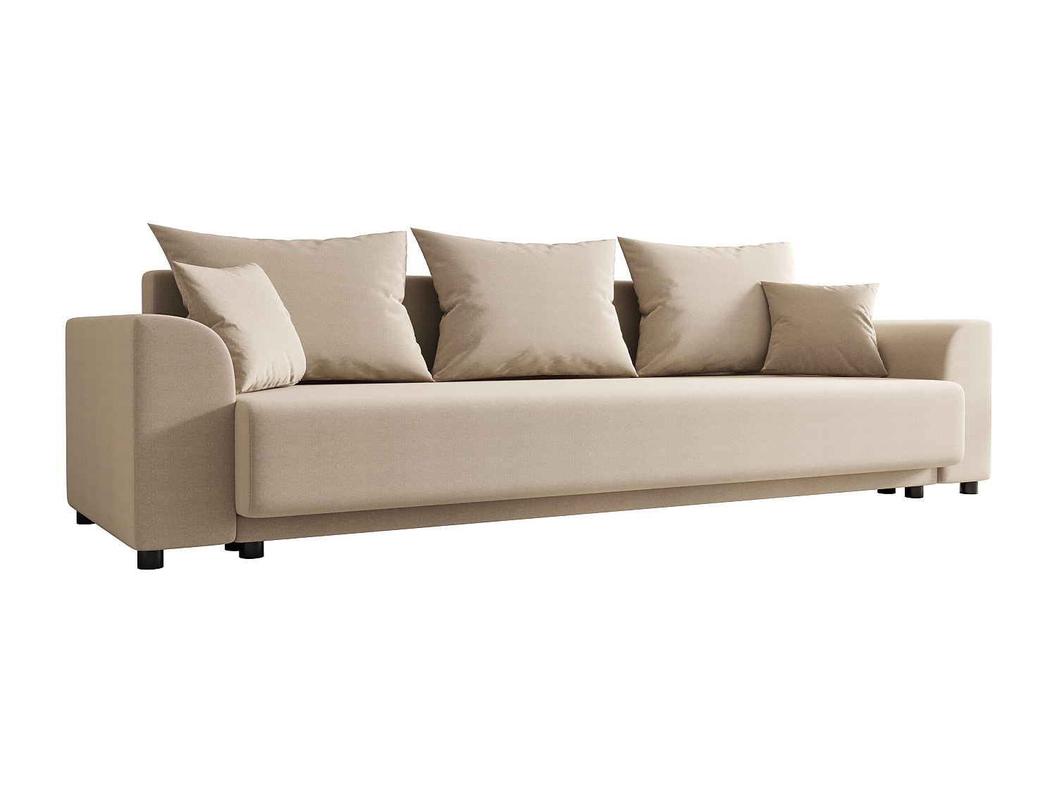 Sofa 3-Sitzer mit Schlaffunktion - Stoff - Beige - NESSARO günstig online kaufen