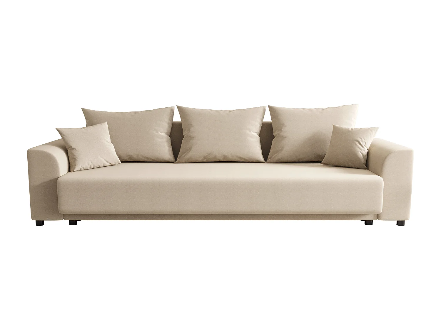 Divano letto 3 posti in Tessuto Beige - NESSARO
