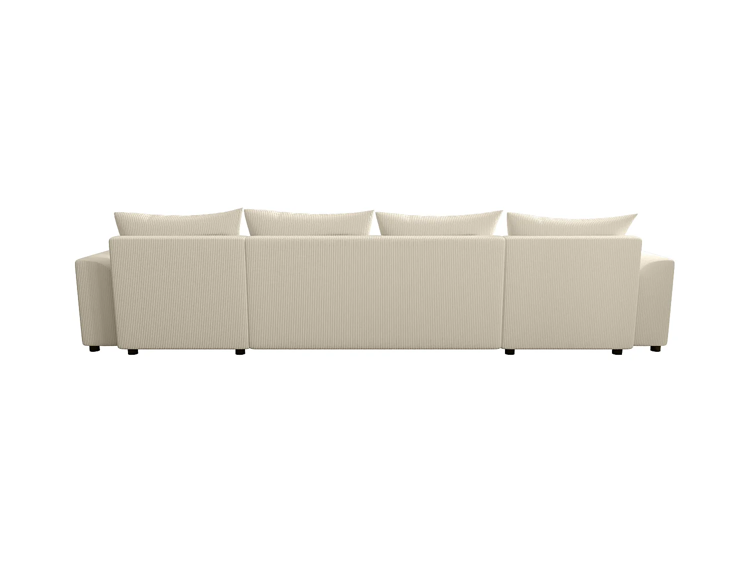 Wohnlandschaft mit Schlaffunktion - Cord - Beige - NESSARO