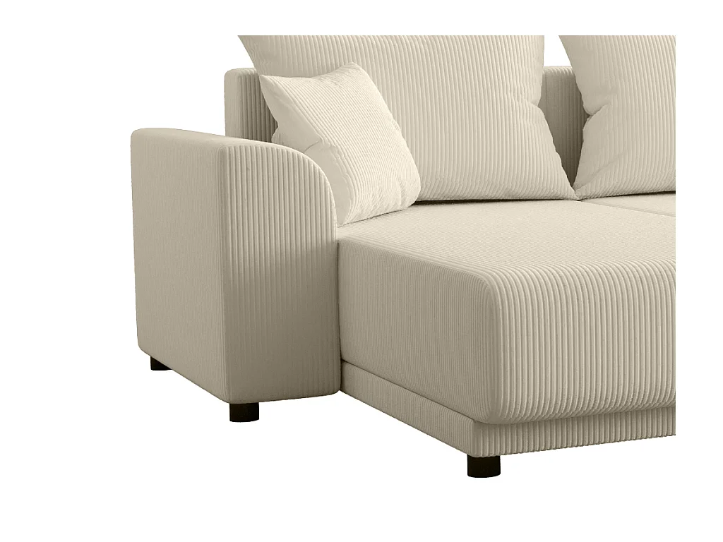 Wohnlandschaft mit Schlaffunktion - Cord - Beige - NESSARO
