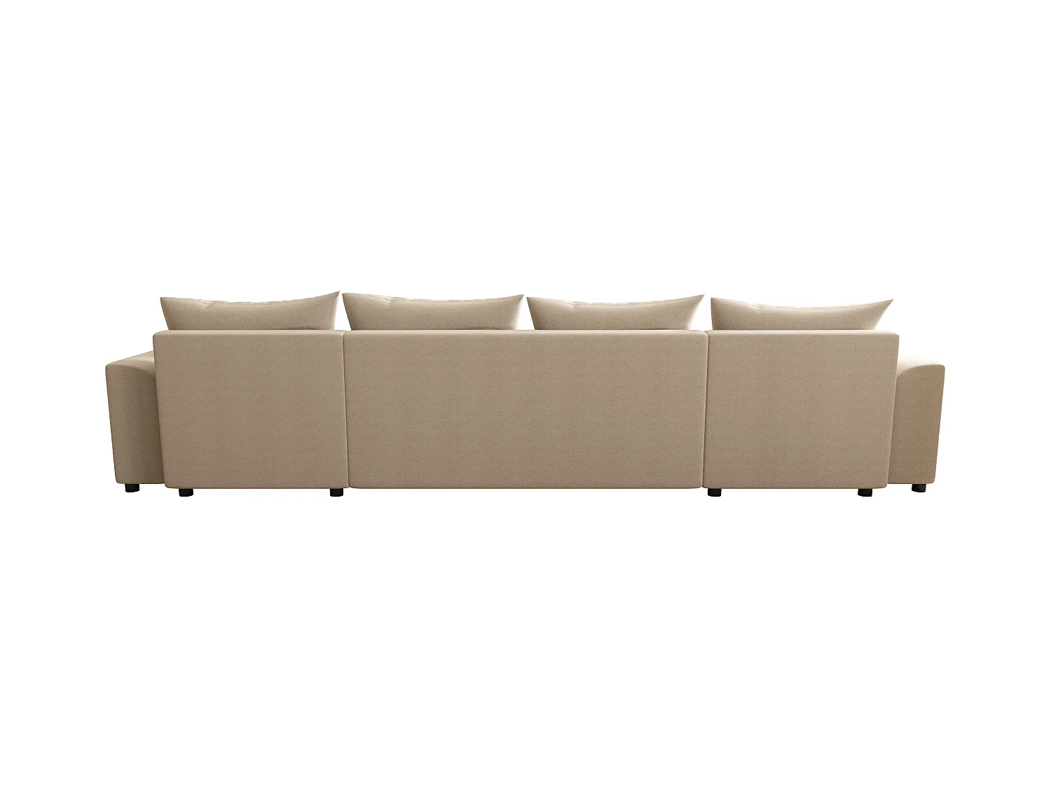 Brede hoekslaapbank van beige stof NESSARO