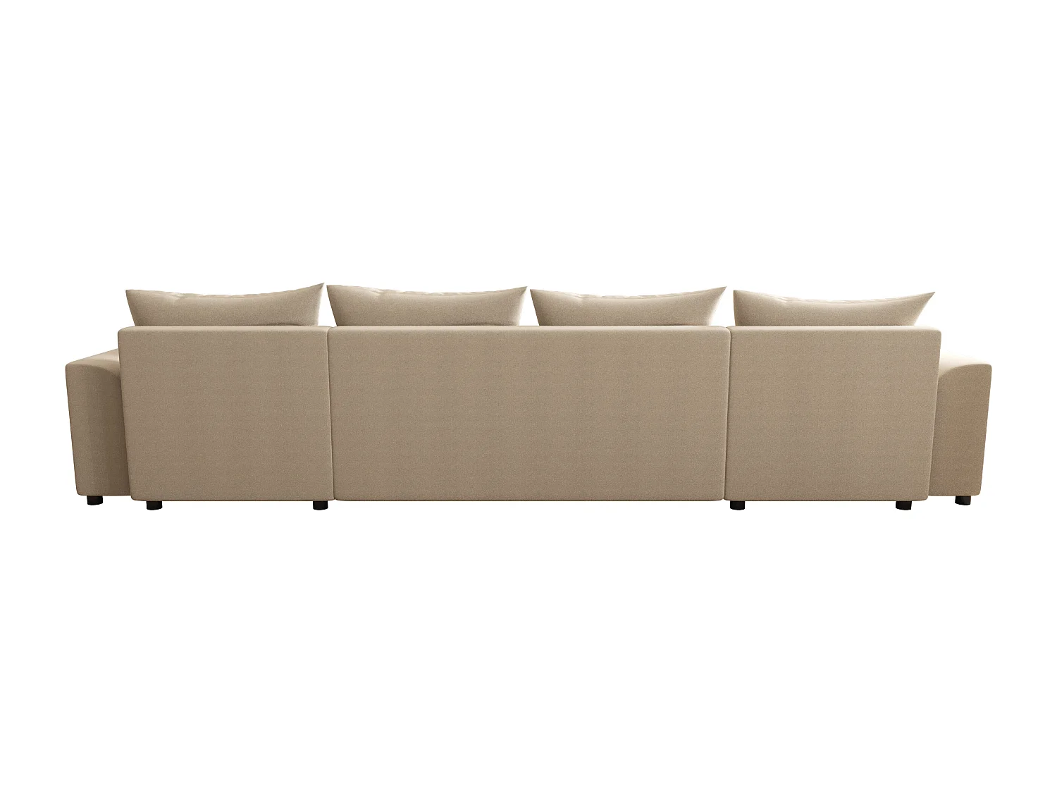Canapé d'angle panoramique convertible en tissu beige NESSARO