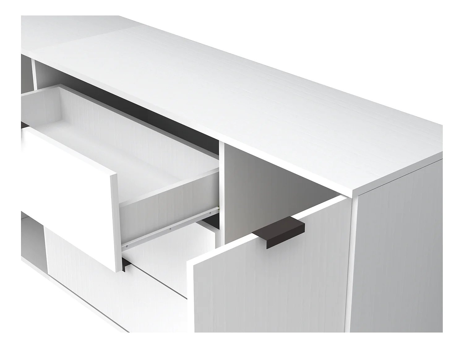 Komoda 2-drzwiowa z 3 szufladami - Biały i czarny - MENODA
