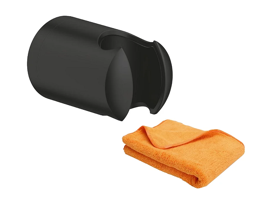Support mural pour douchette GROHE Vitalio noir mat + microfibre
