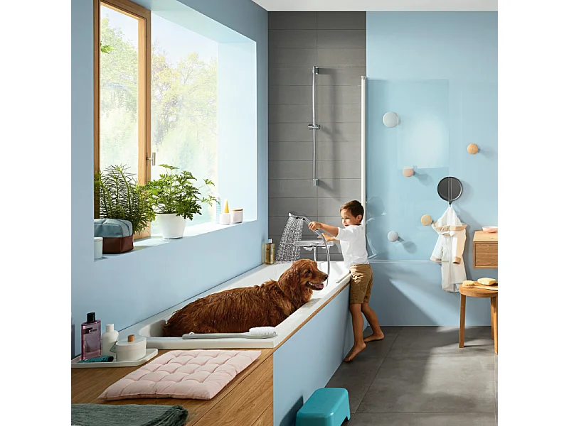 HANSGROHE Douchette 3 jets Croma Select S 130 EcoSmart 9l/min Blanc Chromé