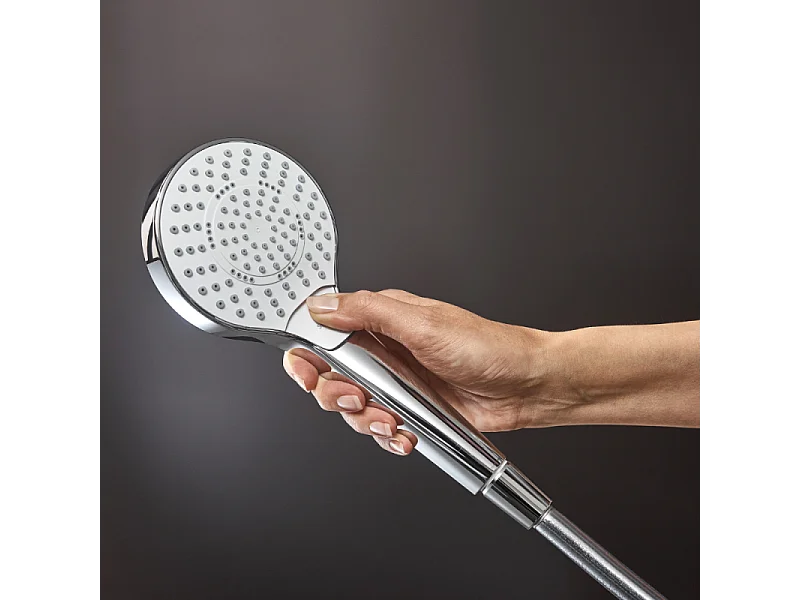 HANSGROHE Douchette 3 jets Croma Select S 130 EcoSmart 9l/min Blanc Chromé