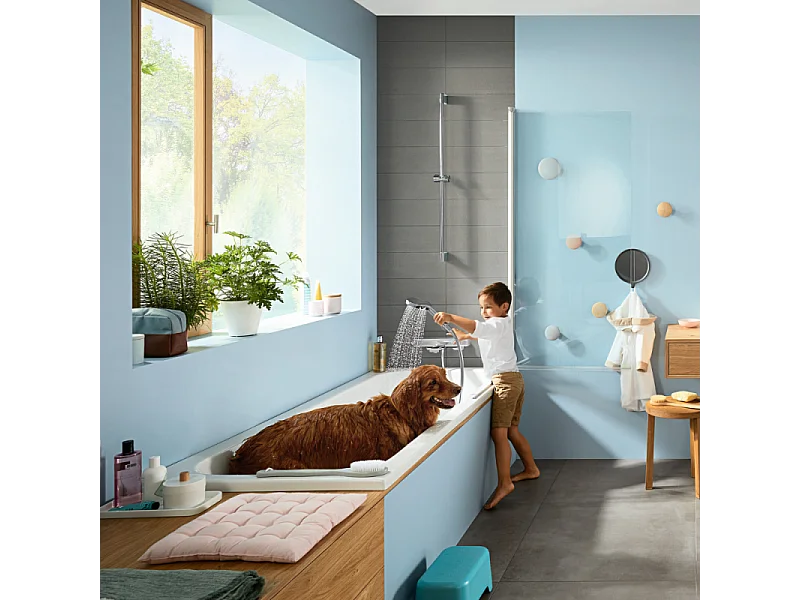 HANSGROHE Douchette 3 jets Croma Select S 130 EcoSmart 9l/min Blanc Chromé