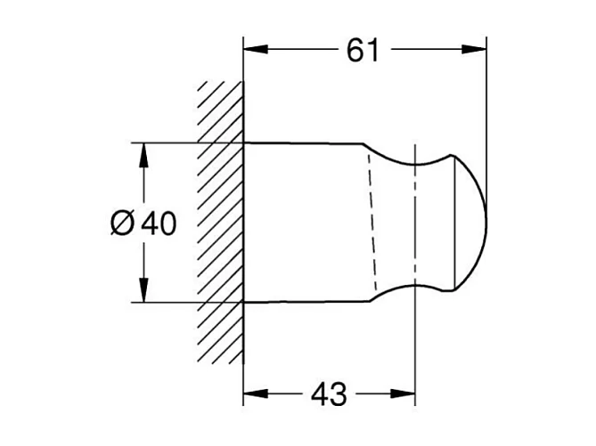 Support mural pour douchette GROHE Vitalio noir mat