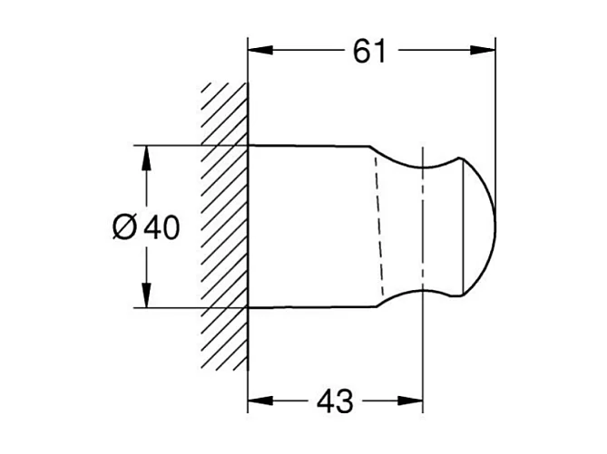 Support mural pour douchette GROHE Vitalio noir mat