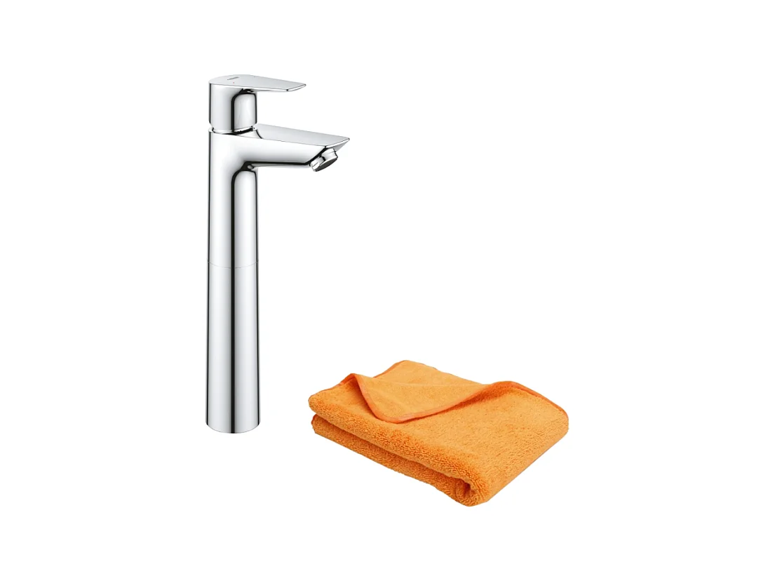 Mitigeur vasque GROHE Quickfix StartEdge avec bonde taille XL + microfibre
