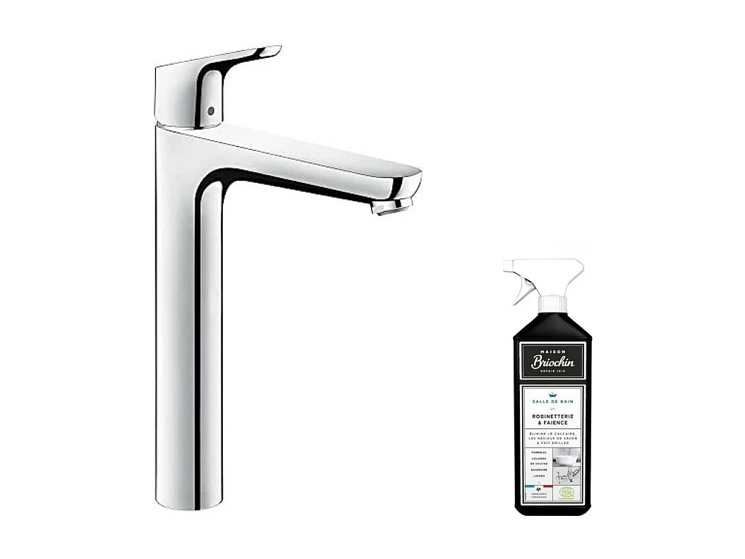 Mitigeur lavabo HANSGROHE Focus 230 avec tirette et vidage chrome + nettoyant Briochin
