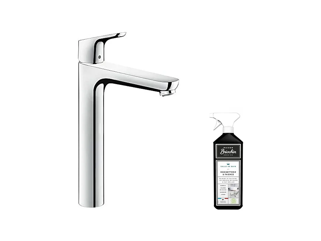 Mitigeur lavabo HANSGROHE Focus 230 avec tirette et vidage chrome + nettoyant Briochin