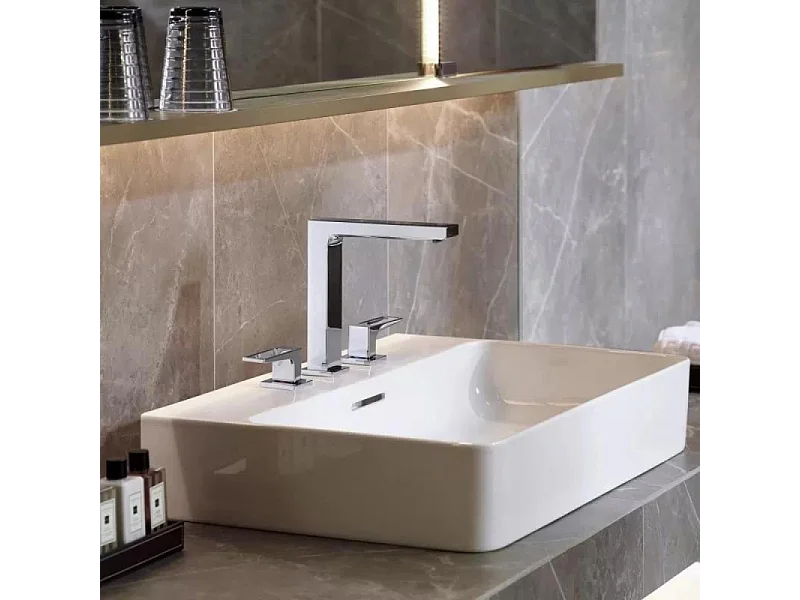 Mélangeur lavabo HANSGROHE 160 3 trous poignée étrier chrome