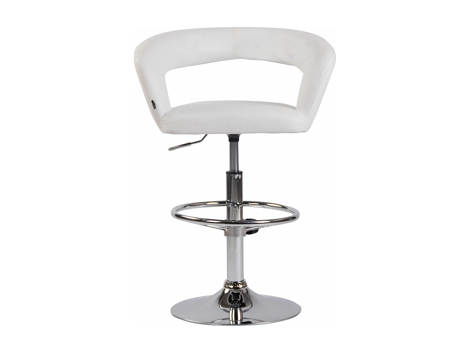 Lot de 2  Tabouret de bar - Similicuir - Blanc - Jaen