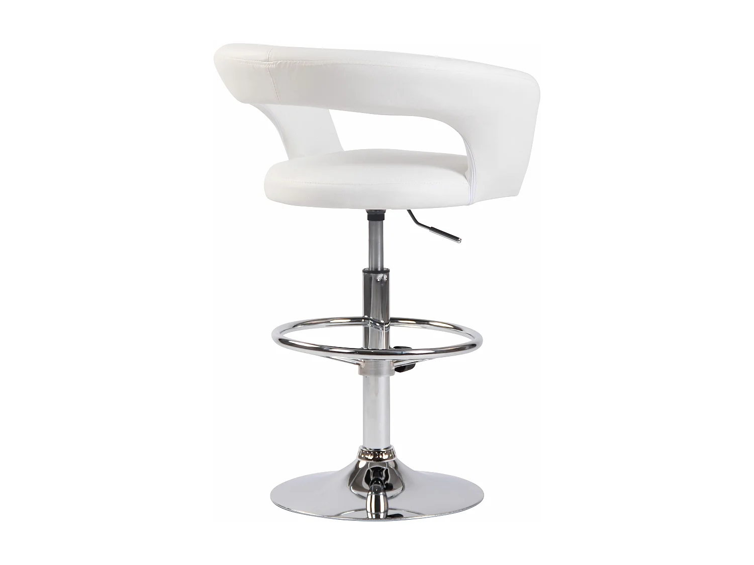Lot de 2  Tabouret de bar - Similicuir - Blanc - Jaen
