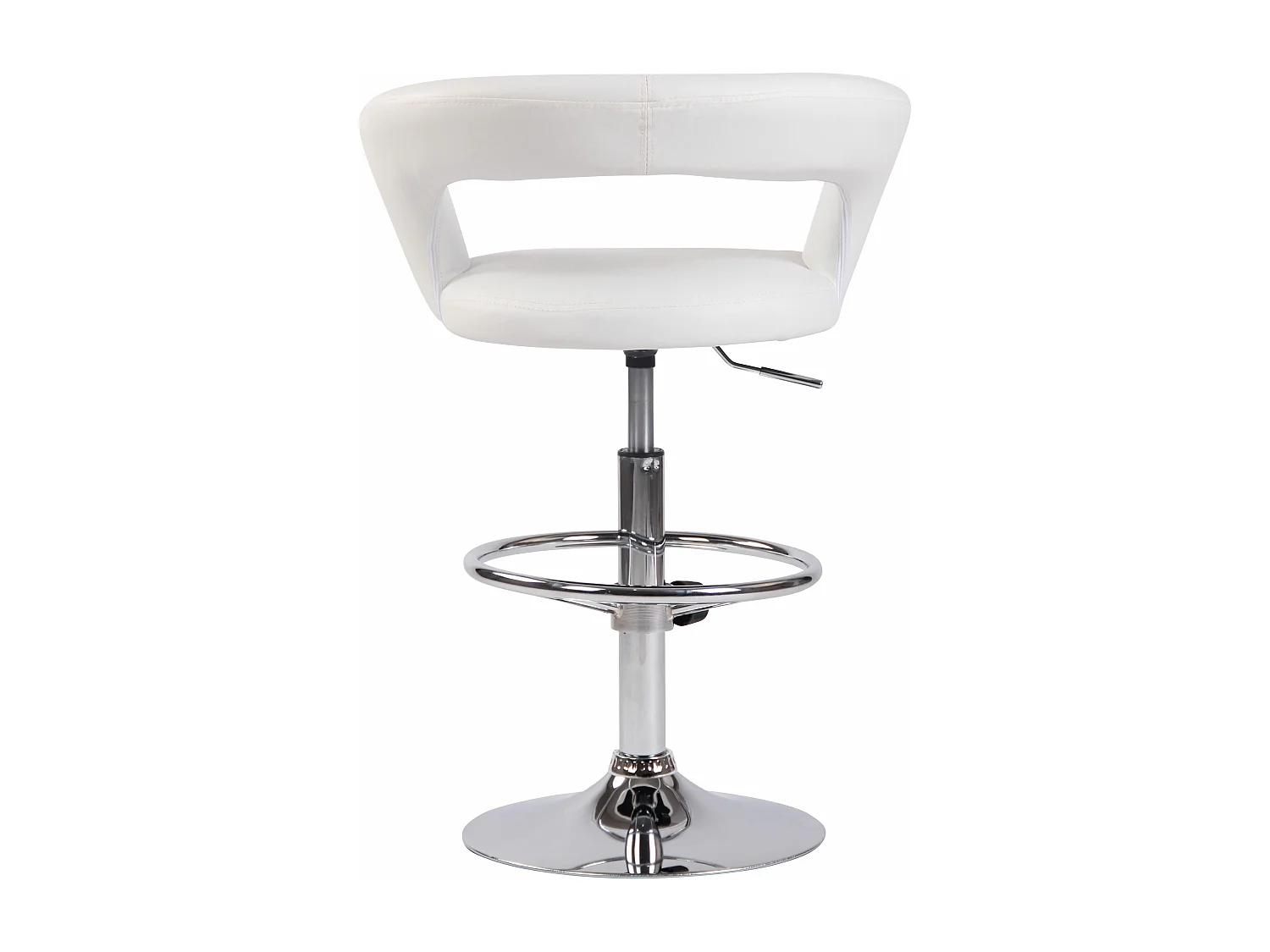 Lot de 2  Tabouret de bar - Similicuir - Blanc - Jaen