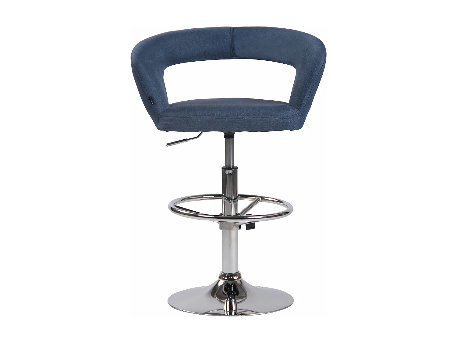 Lot de 2  Tabouret de bar - Tissu & Métal chromé - Bleu - Jaen