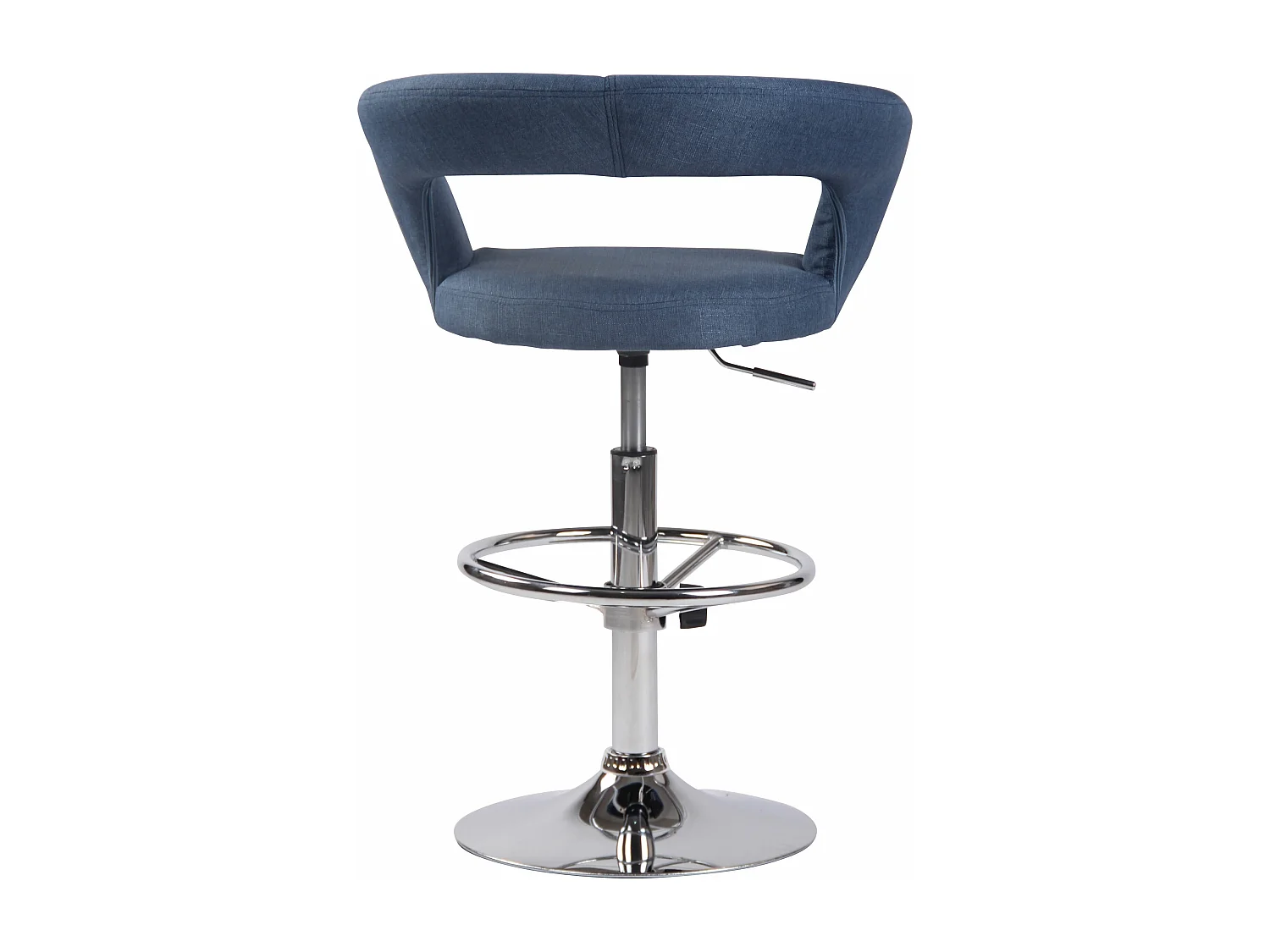 Lot de 2  Tabouret de bar - Tissu & Métal chromé - Bleu - Jaen