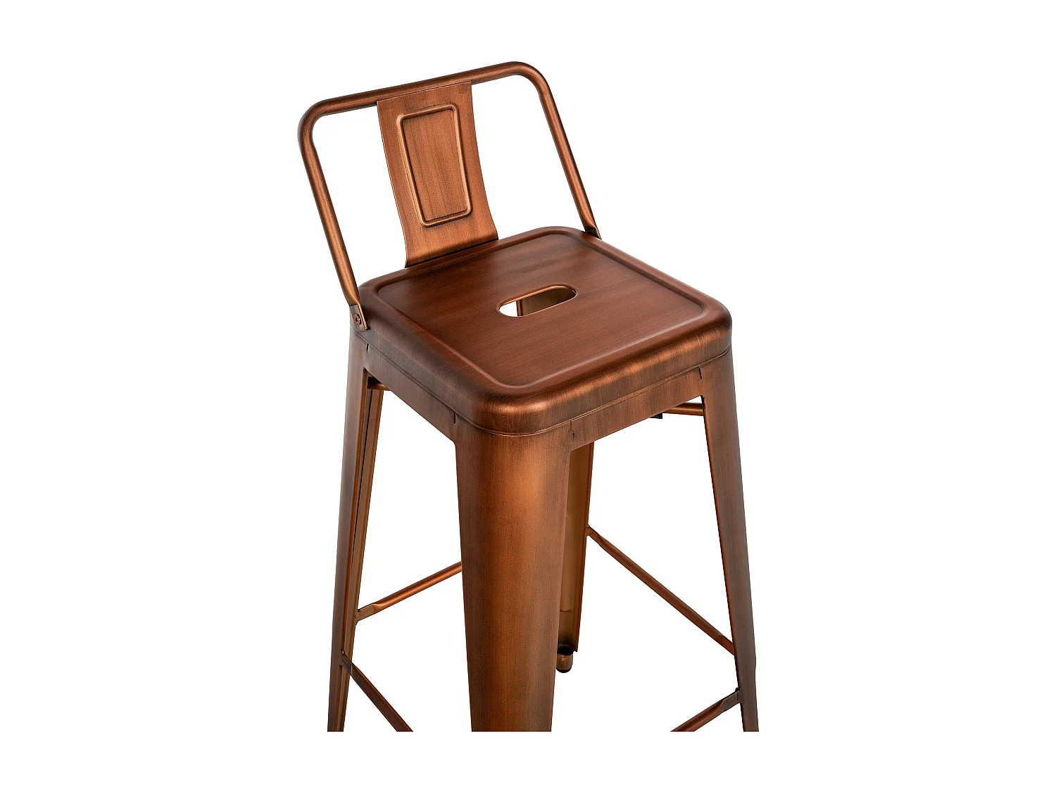 Lot de 4  Tabouret de bar - Métal & Chrome - Cuivre - Mason