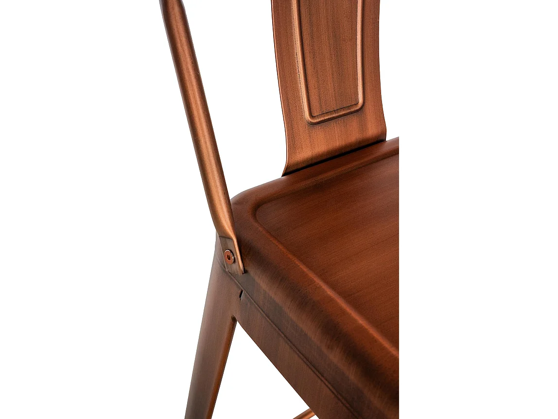 Lot de 4  Tabouret de bar - Métal & Chrome - Cuivre - Mason