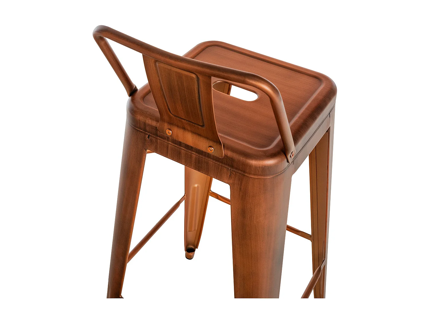 Lot de 4  Tabouret de bar - Métal & Chrome - Cuivre - Mason