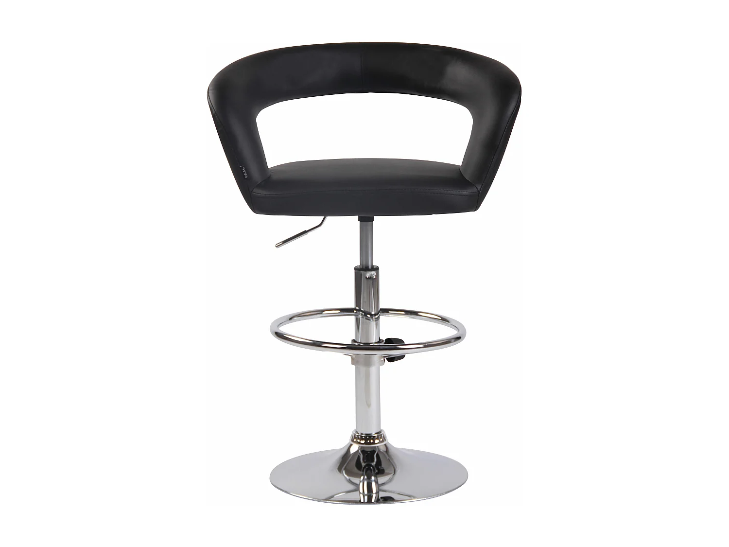 Lot de 2  Tabouret de bar - Similicuir & Métal chromé - Noir - Jaen
