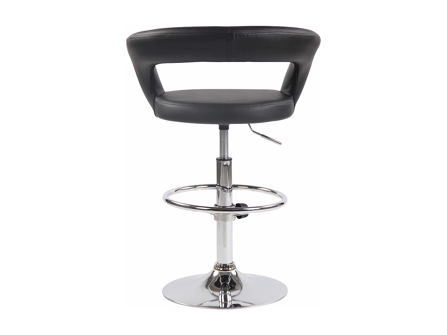 Lot de 2  Tabouret de bar - Similicuir & Métal chromé - Noir - Jaen