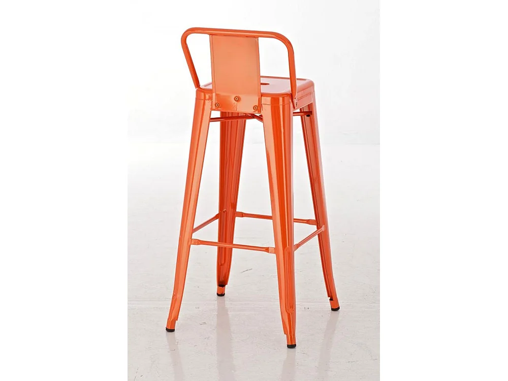 Lot de 2  Tabouret de bar - Métal & Métal - Orange - Mason
