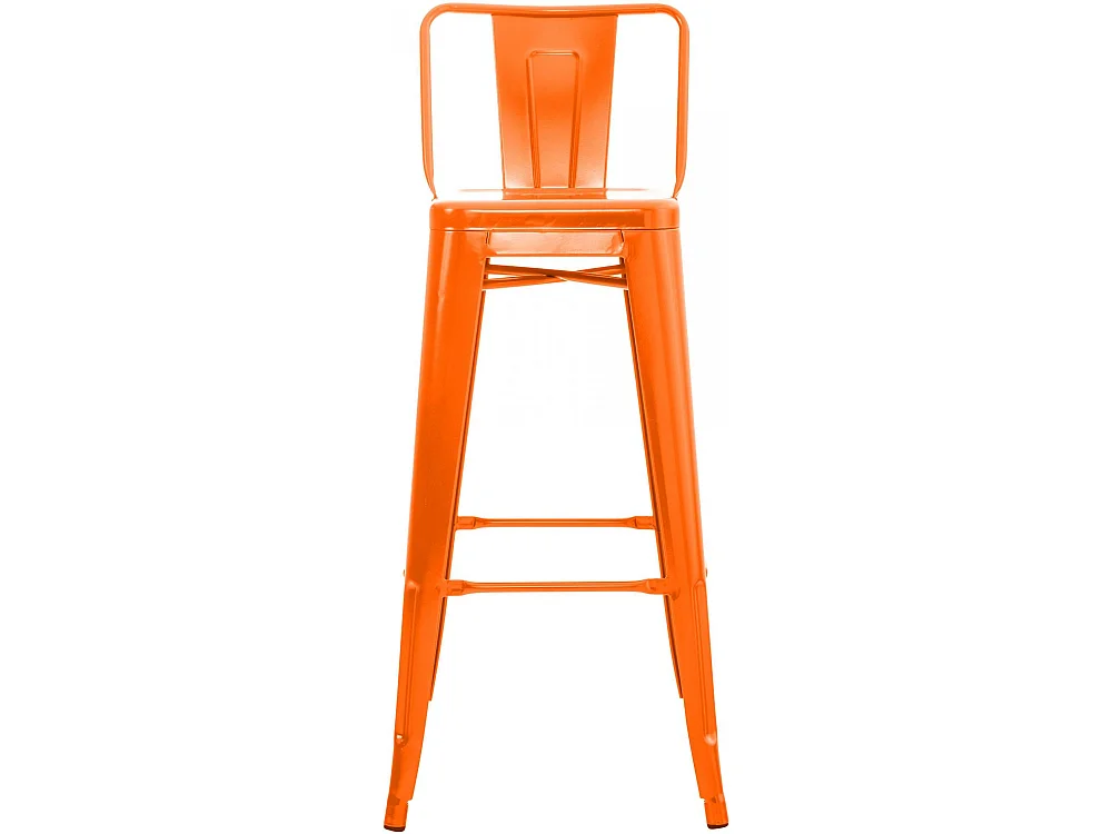 Lot de 2  Tabouret de bar - Métal & Noir - Orange - Mason