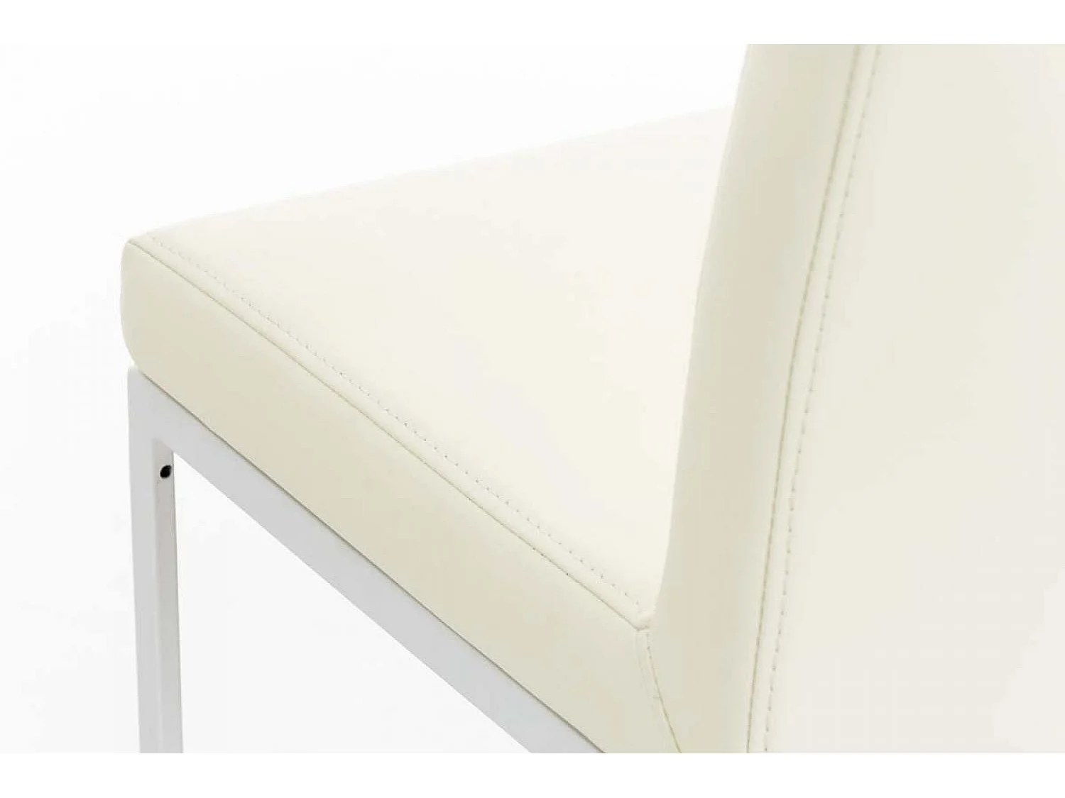 Tabouret de bar - Similicuir & Blanc - Crème - Panama