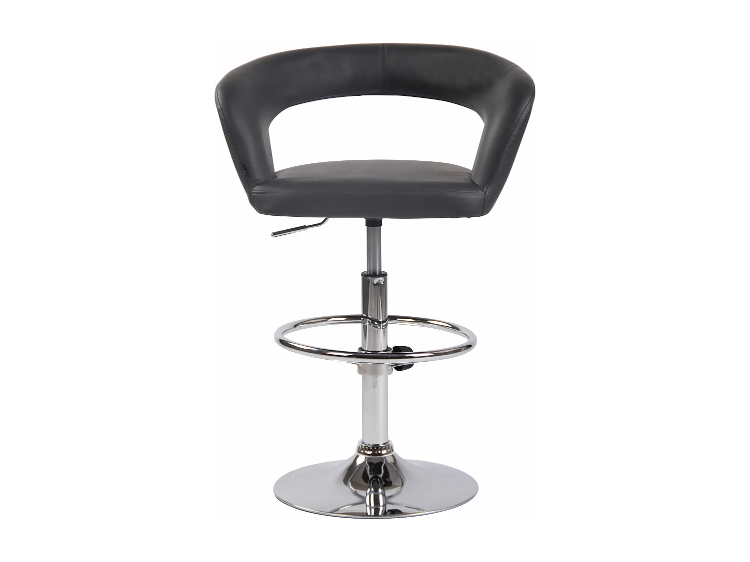 Lot de 2  Tabouret de bar - Similicuir & Métal chromé - Gris - Jaen