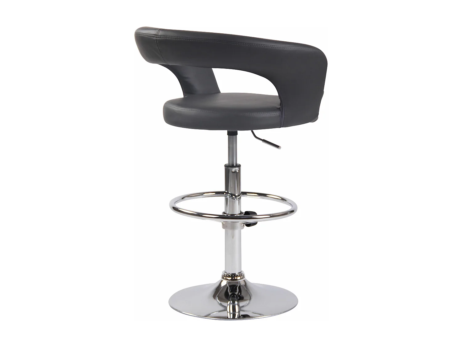 Lot de 2  Tabouret de bar - Similicuir & Métal chromé - Gris - Jaen